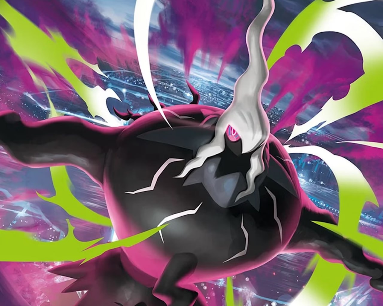 Mega Darkrai promotional artwork for the Pokémon TCG Pitch Black set